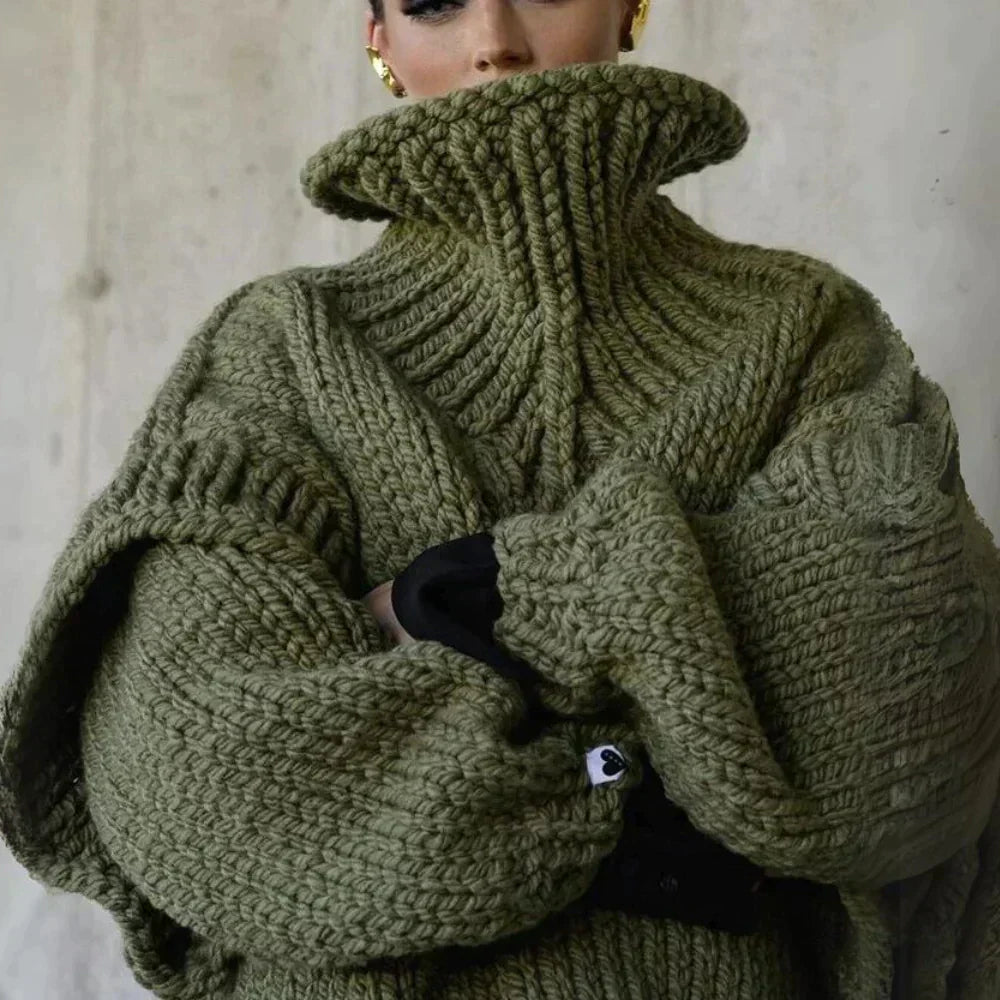 Damen Oversized Strick Kuschelig Großgröße