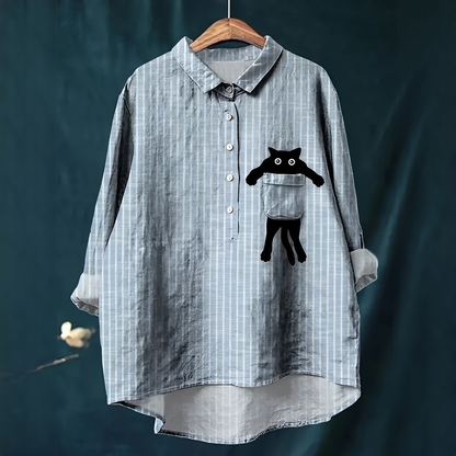 Damen Bluse Vintage-Style Baumwolle Trendfarben