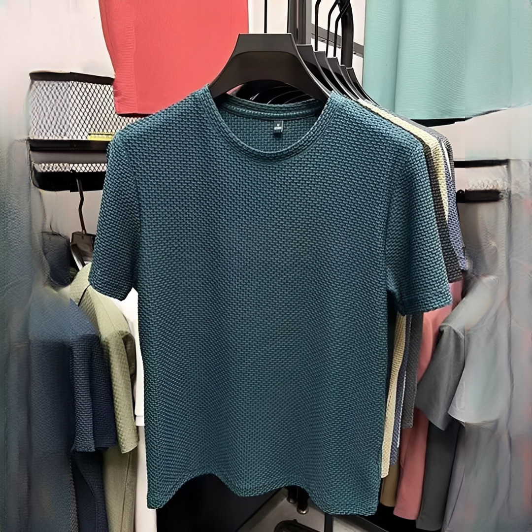 Herren Sommer-T-Shirt Elegantes Baumwolle Weiß - Norvielle
