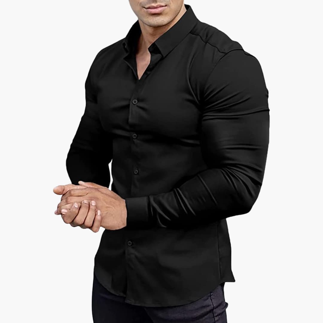 Herren Slim Fit Langarmhemd Klassisch - Norvielle