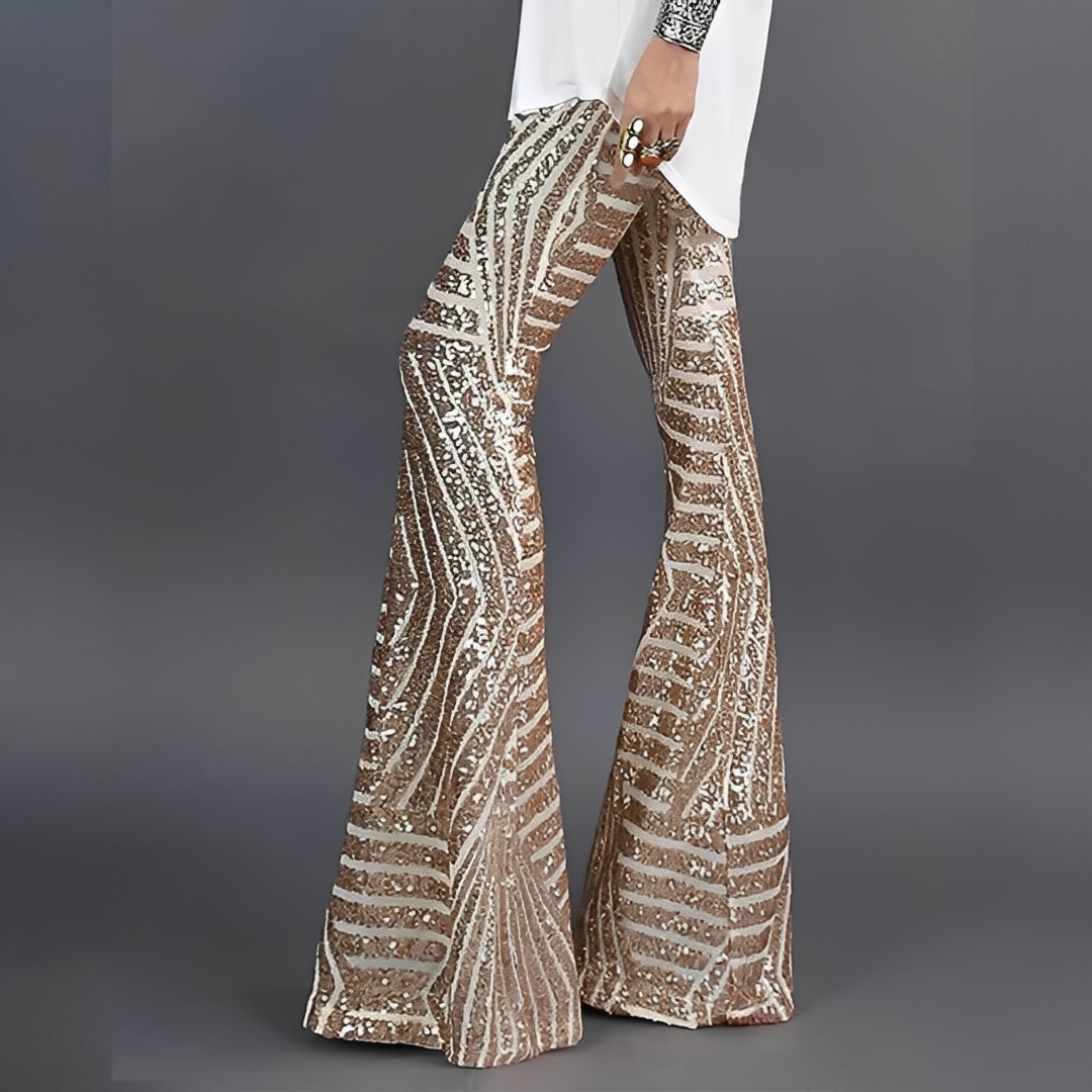 Damenhose mit Pailletten Elegante Schwarz - Norvielle