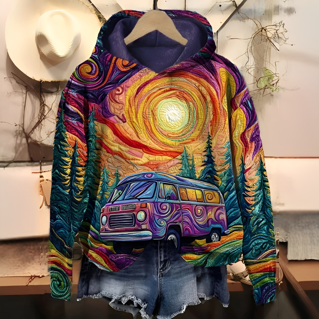 Séraphine Damen Hoodie Digitaldruck - Norvielle