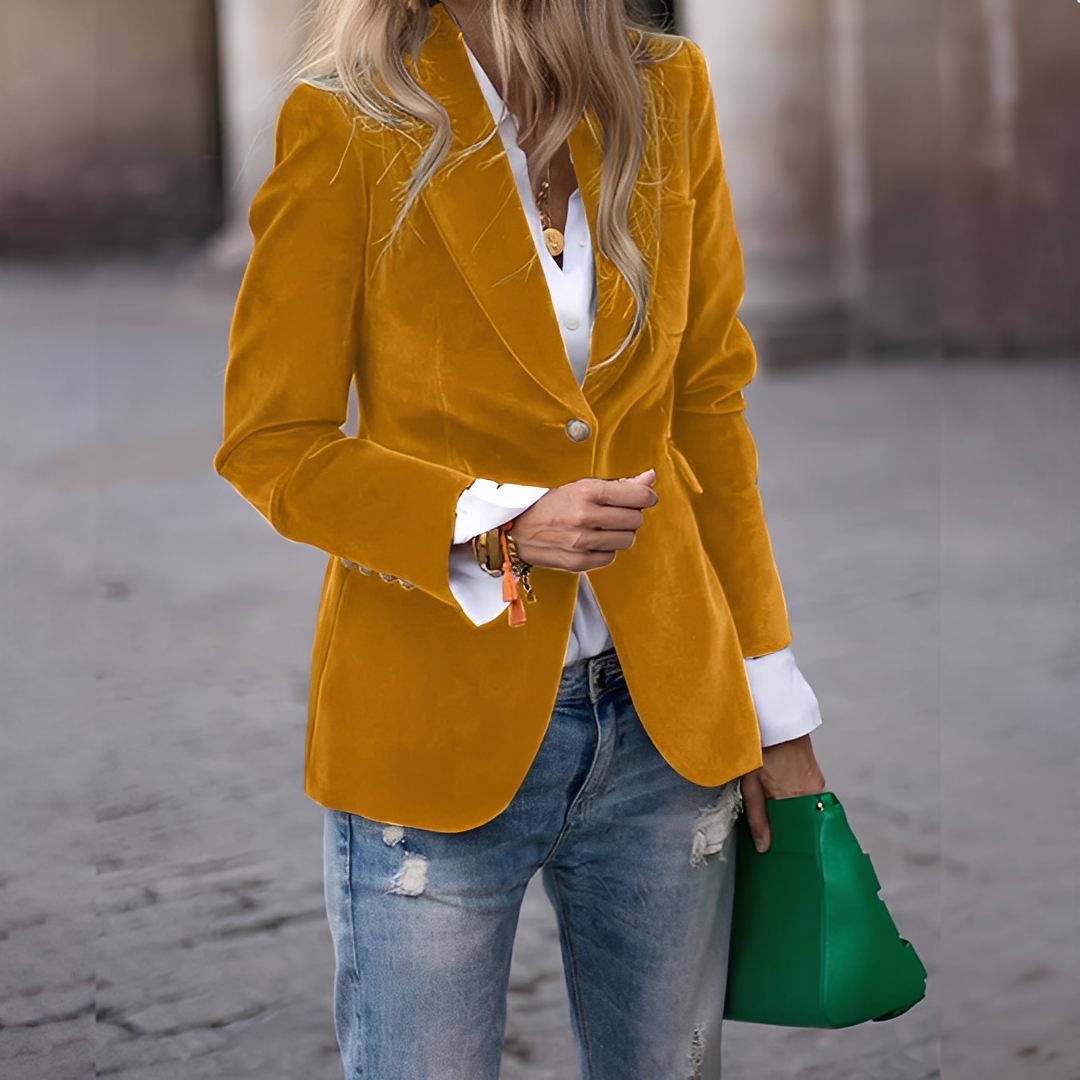 Damen Knopfjacke Klassisch Leger