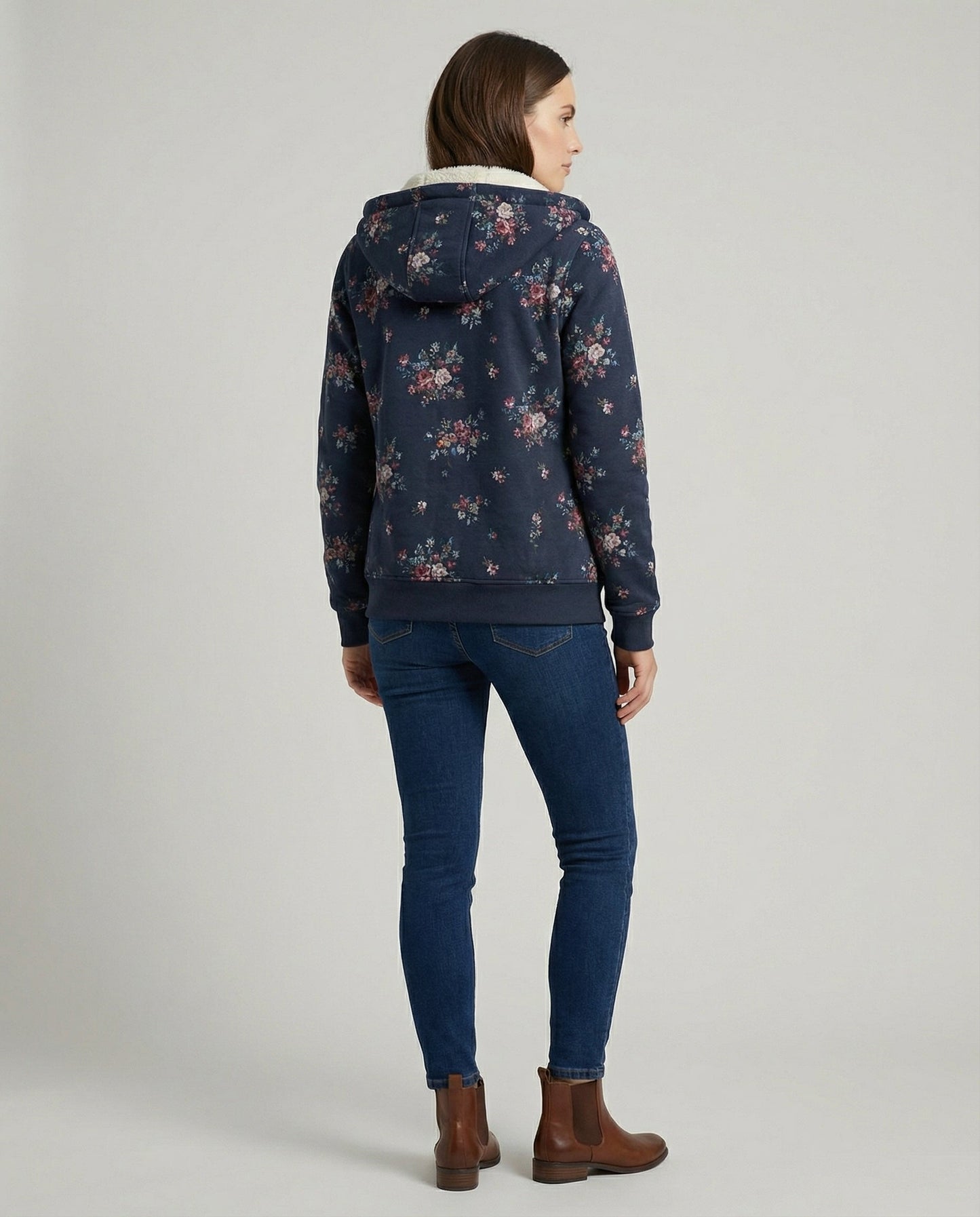 Damen Winterjacke Blumenmuster