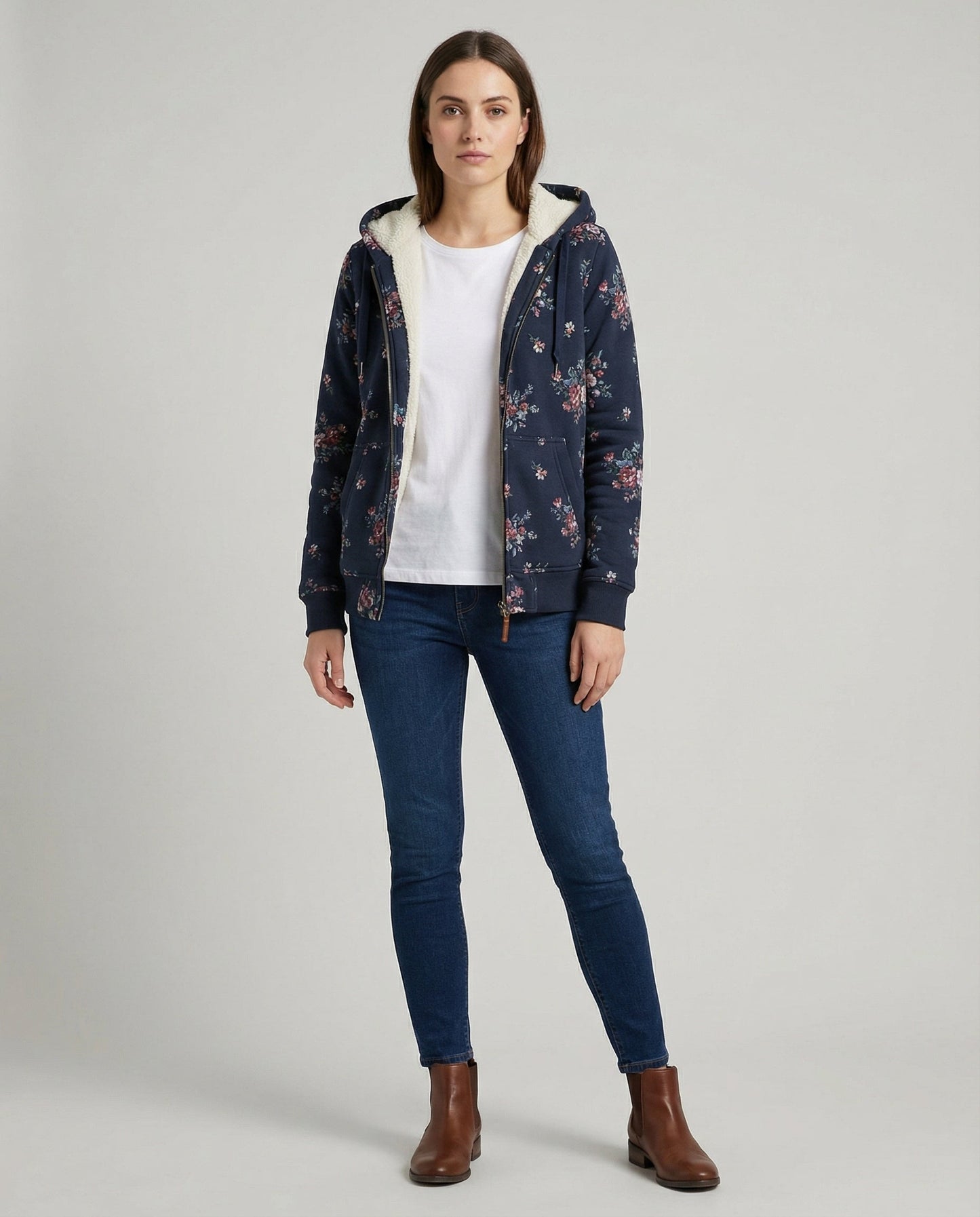 Damen Winterjacke Blumenmuster