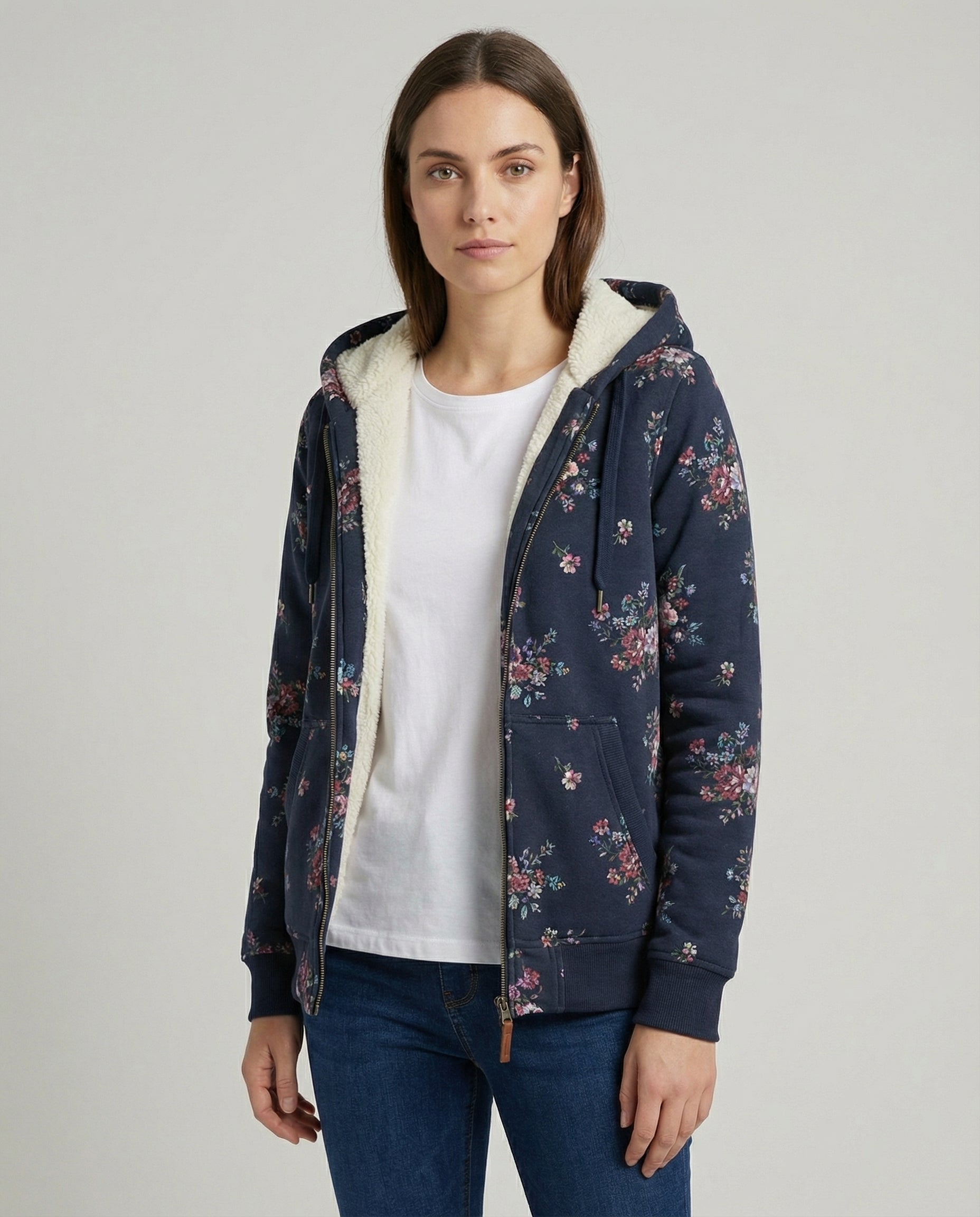 Damen Winterjacke Blumenmuster - Norvielle