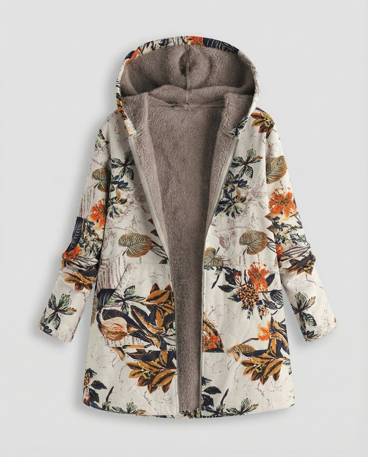 Damen Winterjacke Blumenmuster