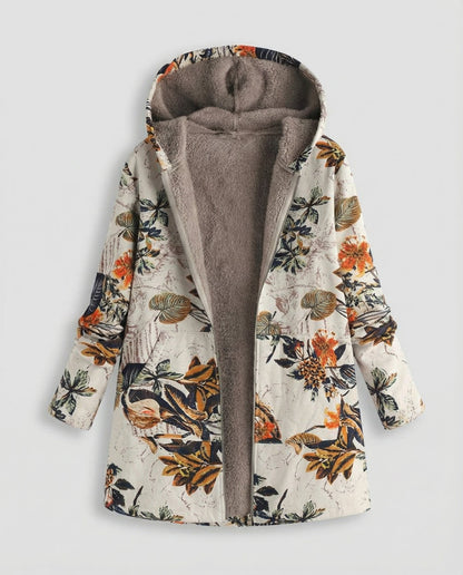 Damen Winterjacke Blumenmuster