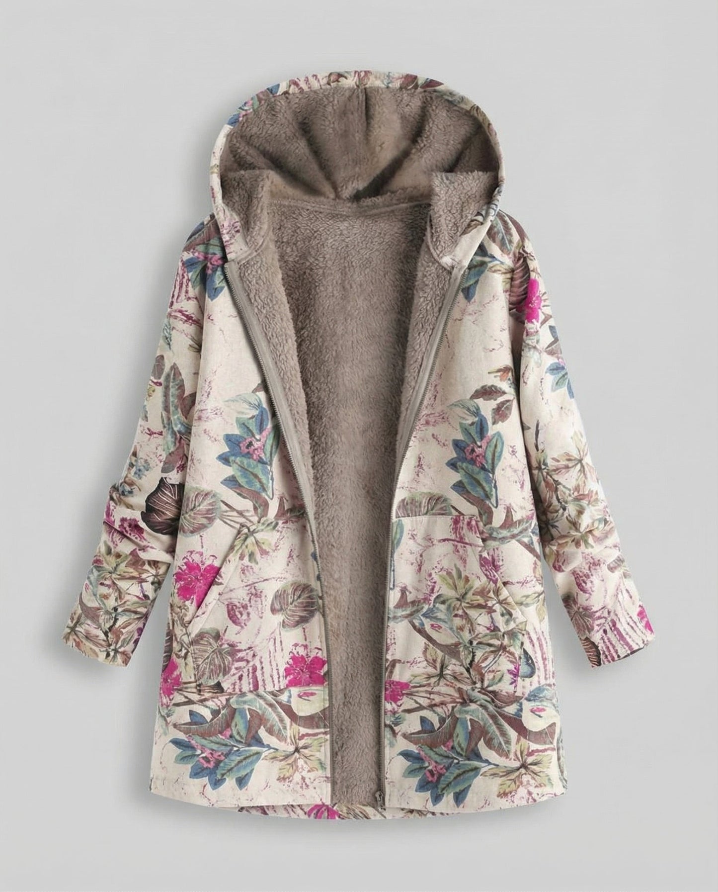 Damen Winterjacke Blumenmuster