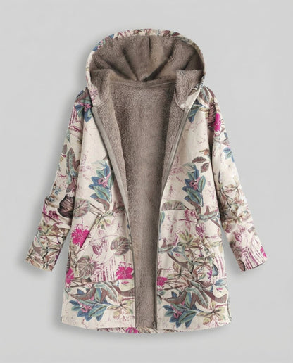 Damen Winterjacke Blumenmuster