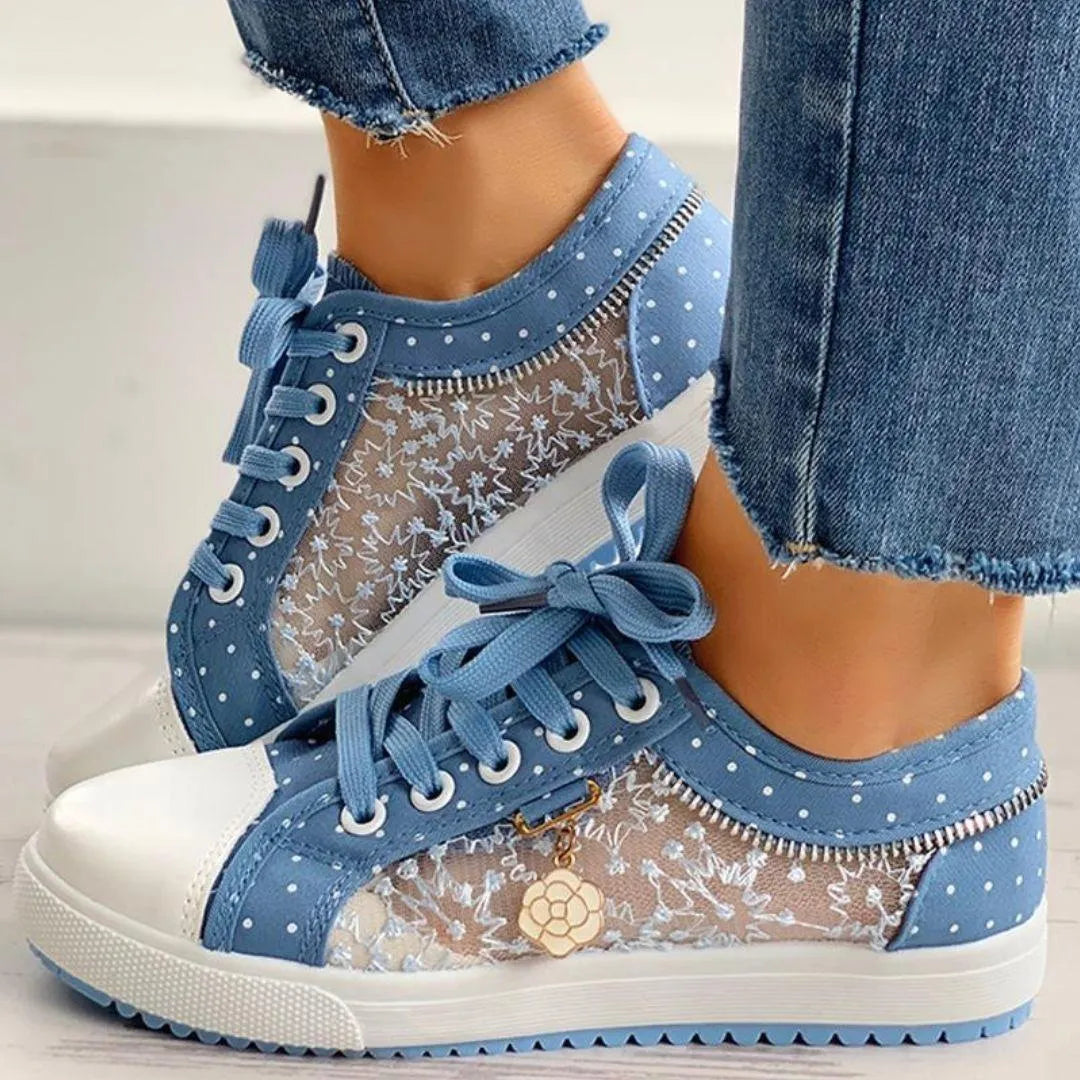 Norvielle Damen Sneakers Bequem Schwarz - Norvielle