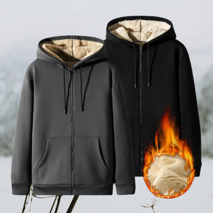 Herren Fleecejacke Teddyfutter Warm Beige