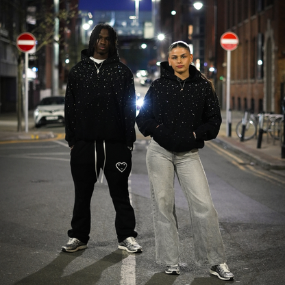 Unisex Hoodie Oversized mit Strasssteinen Glitzer - Norvielle