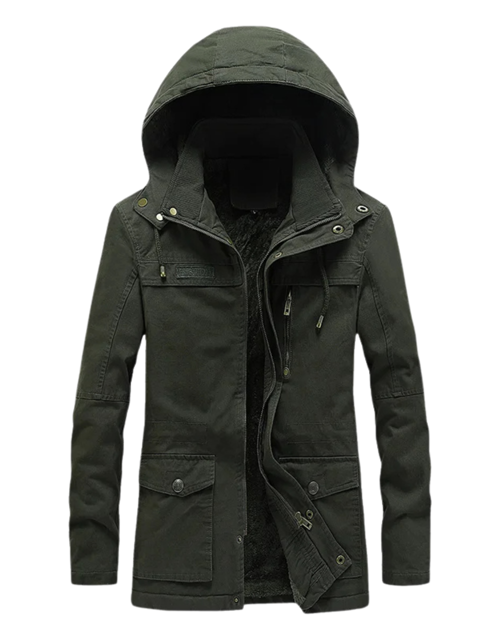 Lässige Damen Winterjacke Baumwolle Schwarz - Norvielle