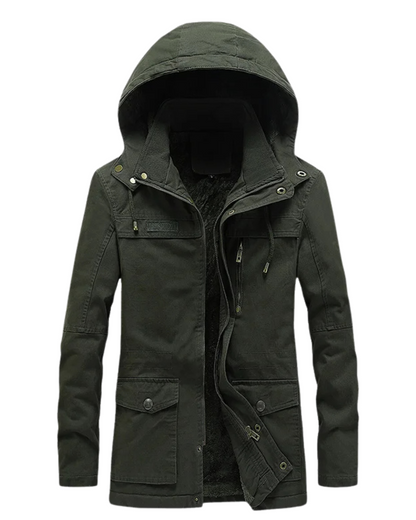 Lässige Damen Winterjacke Baumwolle Schwarz - Norvielle