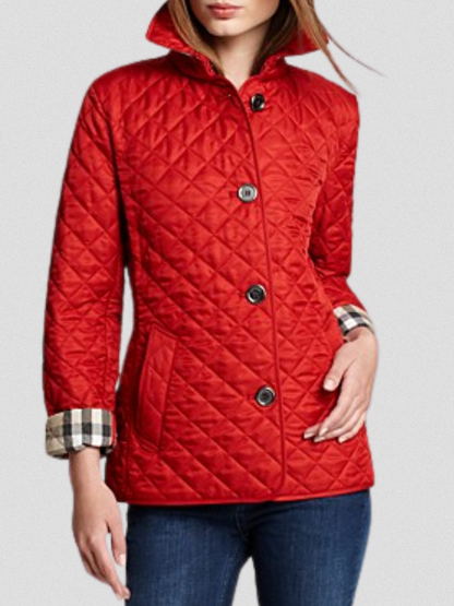 Damen Übergangsjacke Steppjacke Mit Taillenriegel Modern