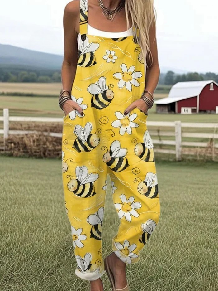 Leichte Damen Jumpsuit Vintage-Style