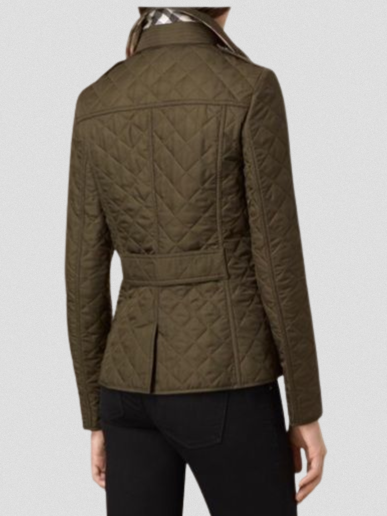 Damen Übergangsjacke Steppjacke Mit Taillenriegel Modern
