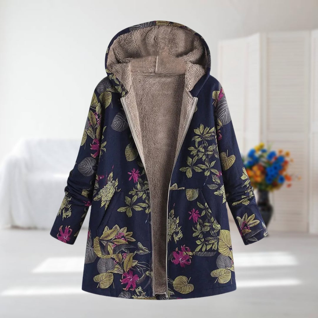Damen Leichte Winterjacke Kunstfellfutter Beige
