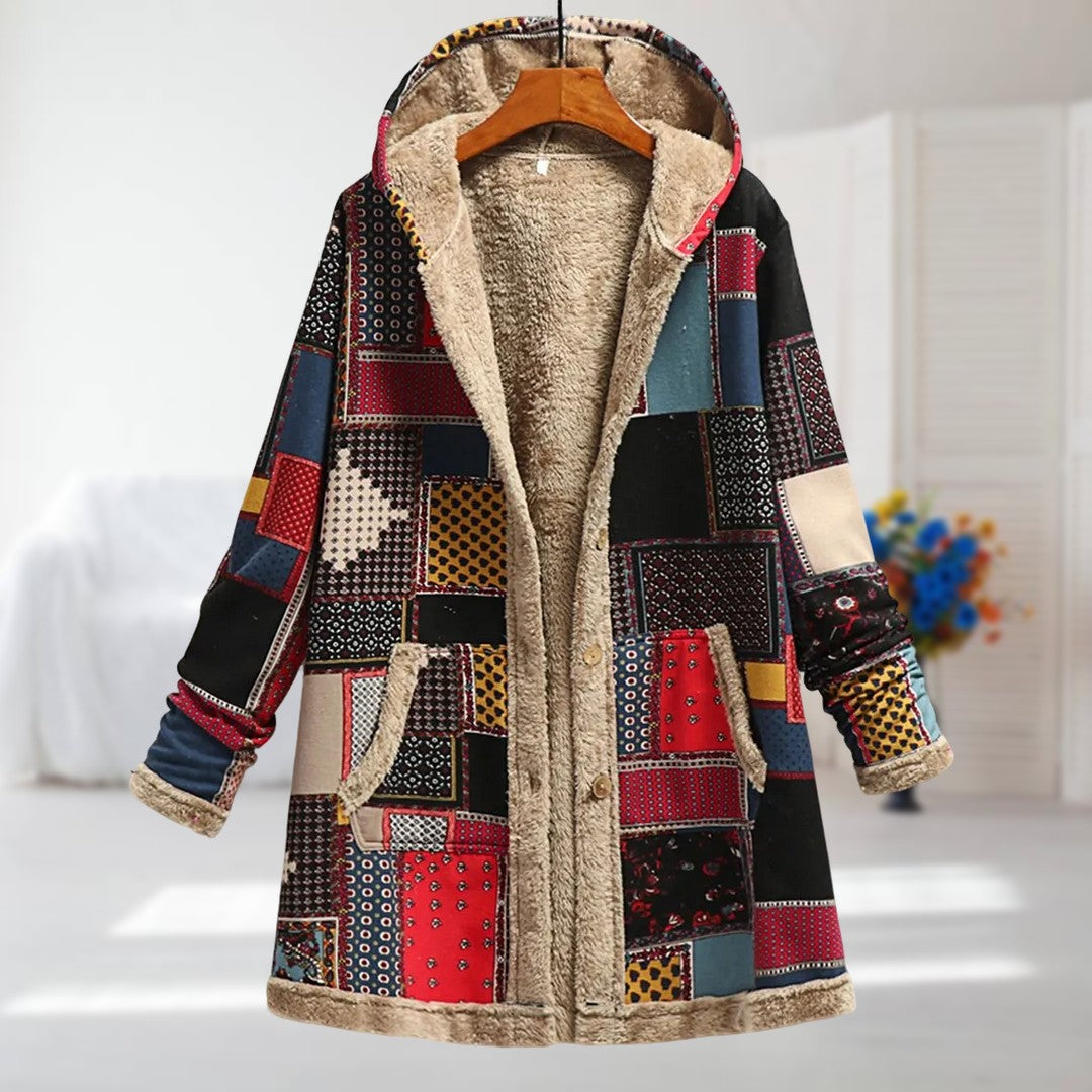 Damen Leichte Winterjacke Kunstfellfutter Beige