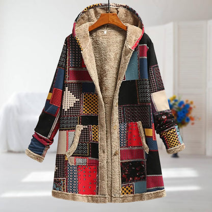 Damen Leichte Winterjacke Kunstfellfutter Beige