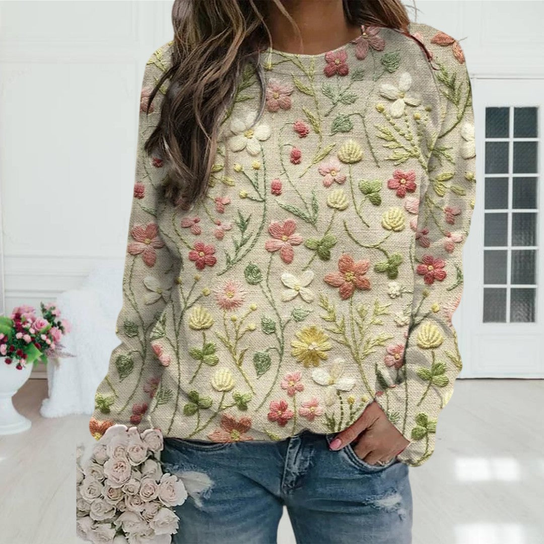 Damen Pullover Frühling Kaschmir Blau - Norvielle