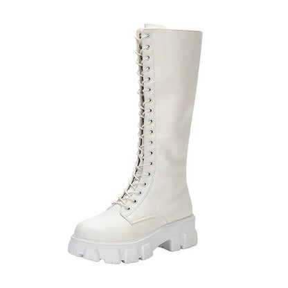 Damen Kniehohe Stiefel Mit Absatz Lässig