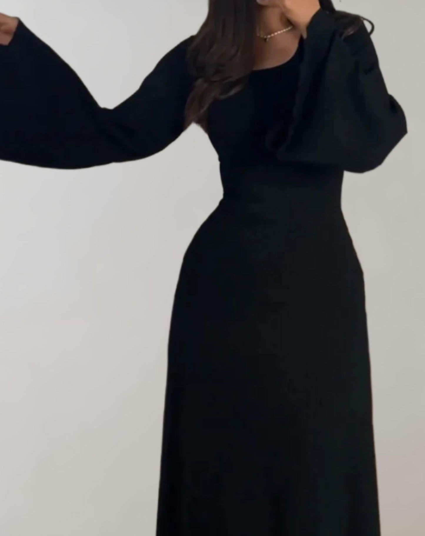 Norvielle Damen Bodycon Kleid Langärmlig Rundausschnitt