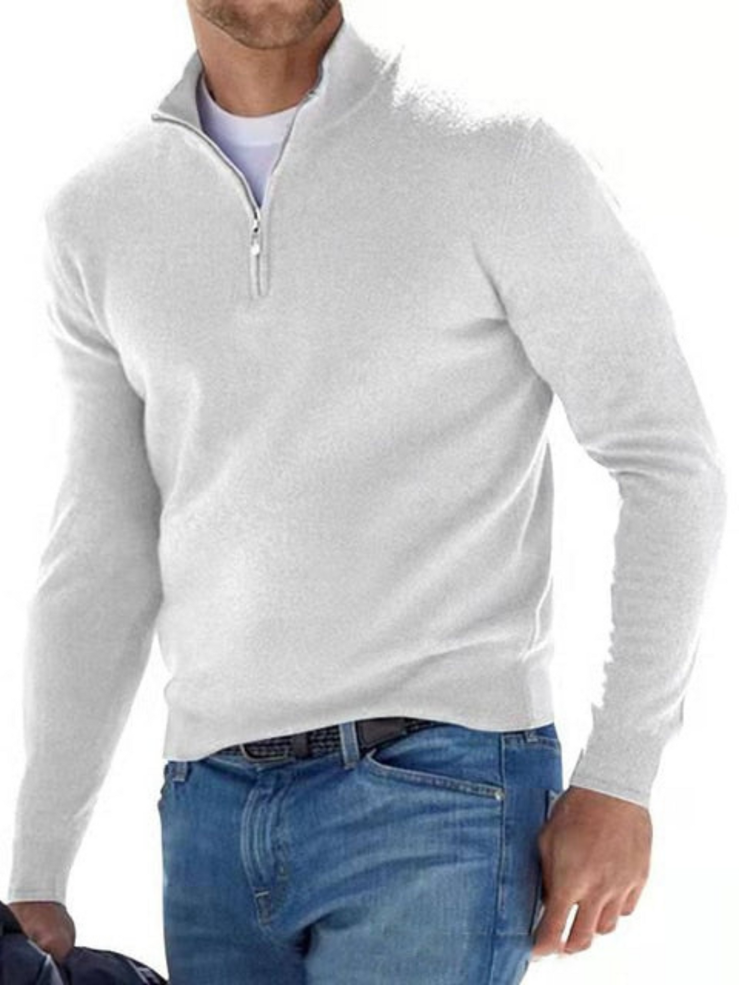Herrenpullover V-Ausschnitt Gestrickt Regulär