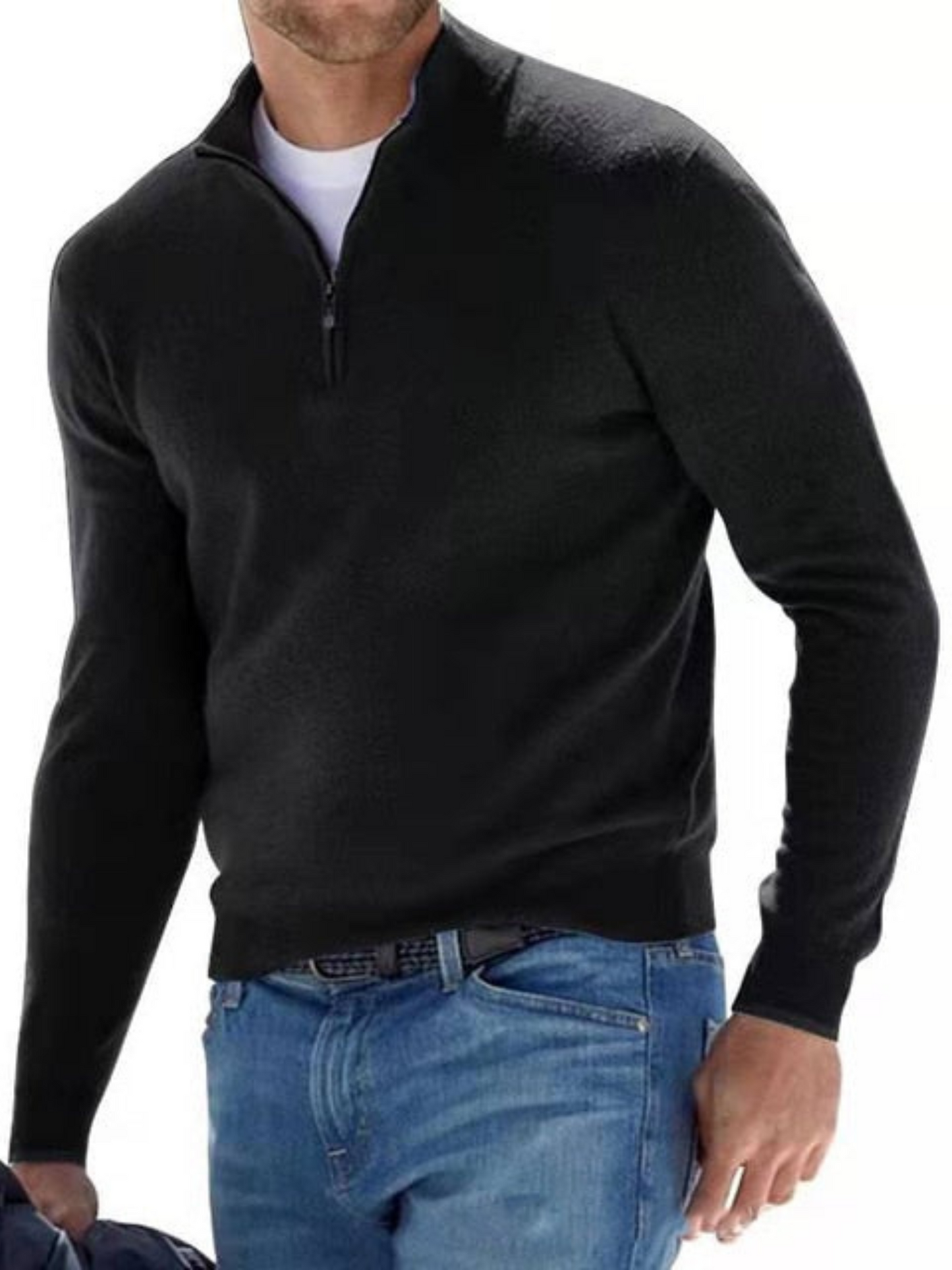 Herrenpullover V-Ausschnitt Gestrickt Regulär