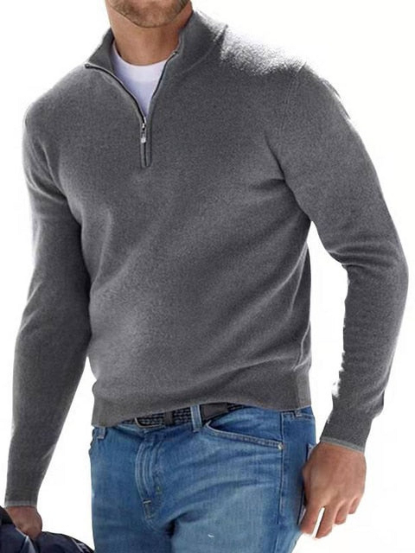 Herrenpullover V-Ausschnitt Gestrickt Regulär