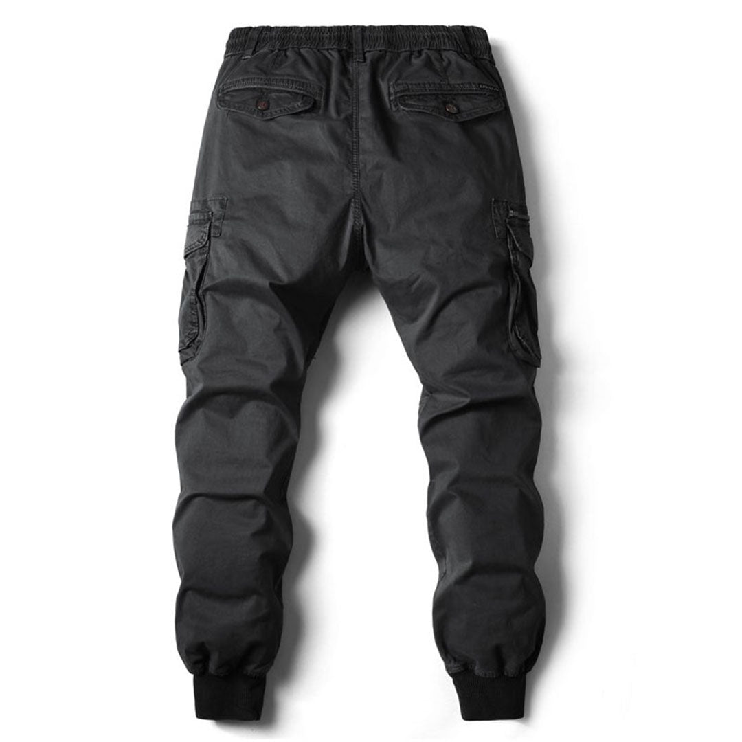 Herren Cargohose Schmale Passform Schwarz - Norvielle