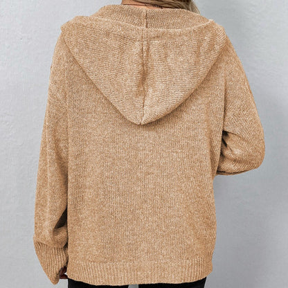 Damen Kapuzencardigan Kordelzug