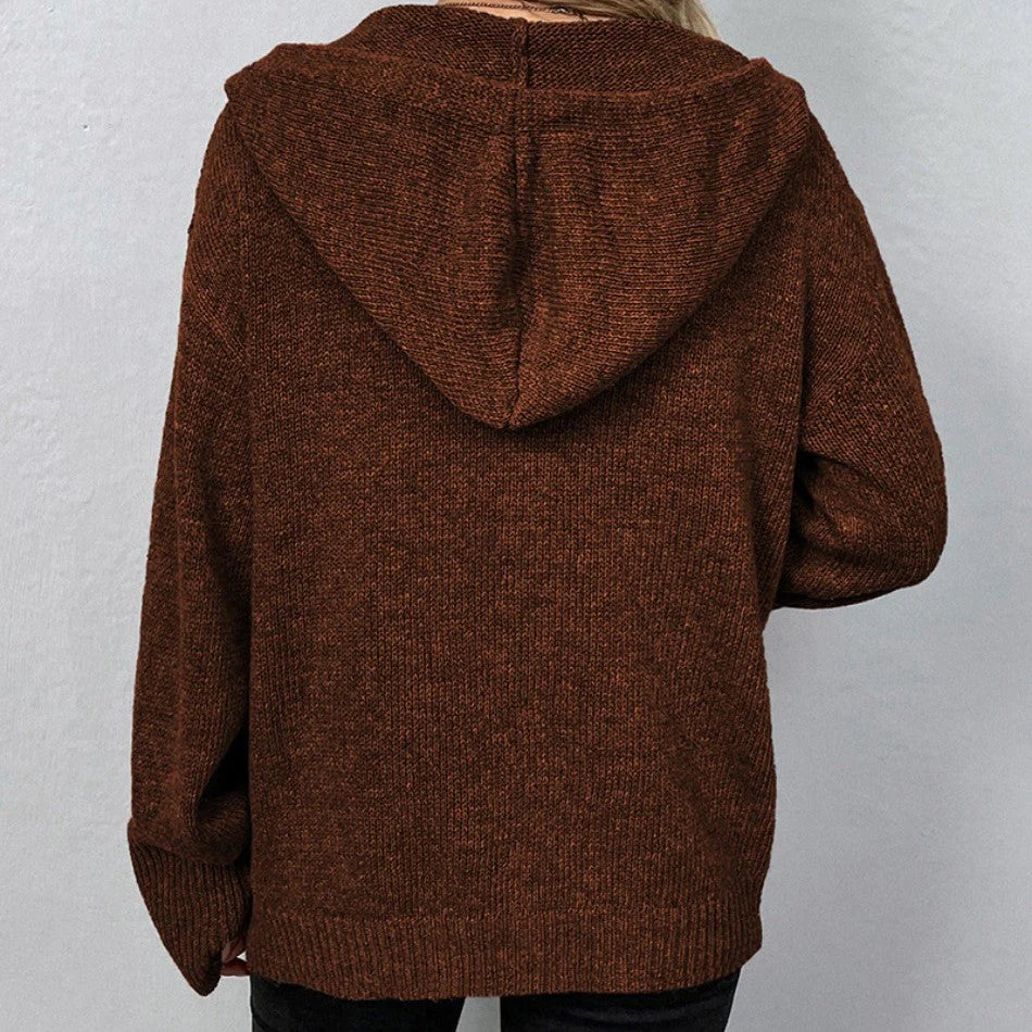 Damen Kapuzencardigan Kordelzug