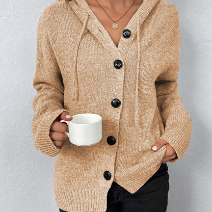 Damen Kapuzencardigan Kordelzug