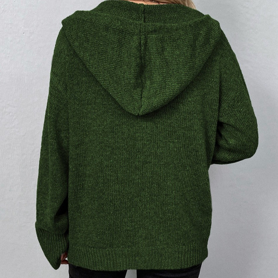 Damen Kapuzencardigan Kordelzug