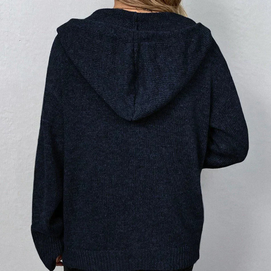 Damen Kapuzencardigan Kordelzug
