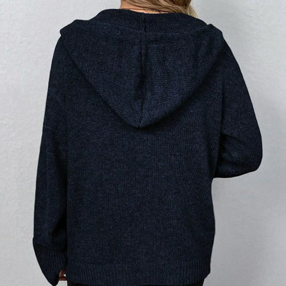 Damen Kapuzencardigan Kordelzug