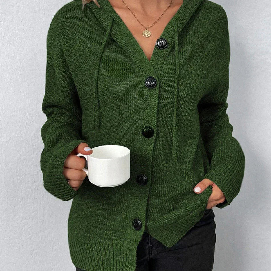 Damen Kapuzencardigan Kordelzug