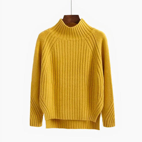 Damen Langstrick Rollkragenpullover Warm