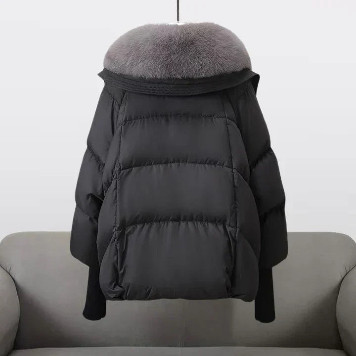 Gretl Damen Pufferjacke Kunstpelz Kragen