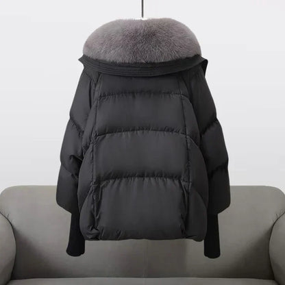 Gretl Damen Pufferjacke Kunstpelz Kragen
