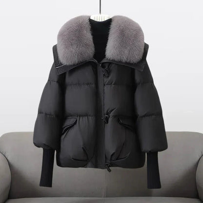 Gretl Damen Pufferjacke Kunstpelz Kragen