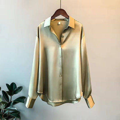 Damen Seidenbluse Spitze Weiß