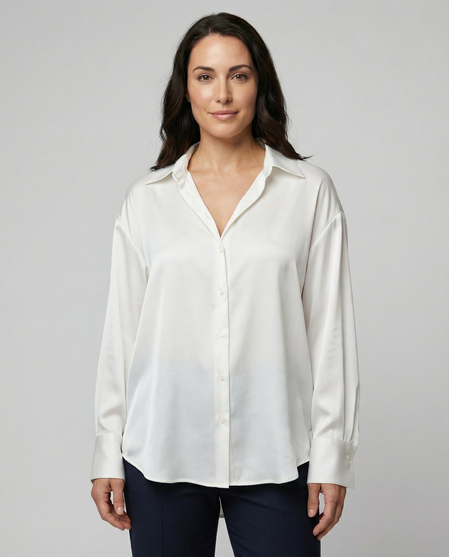 Damen Seidenbluse Elegantes Design Schwarz - Norvielle