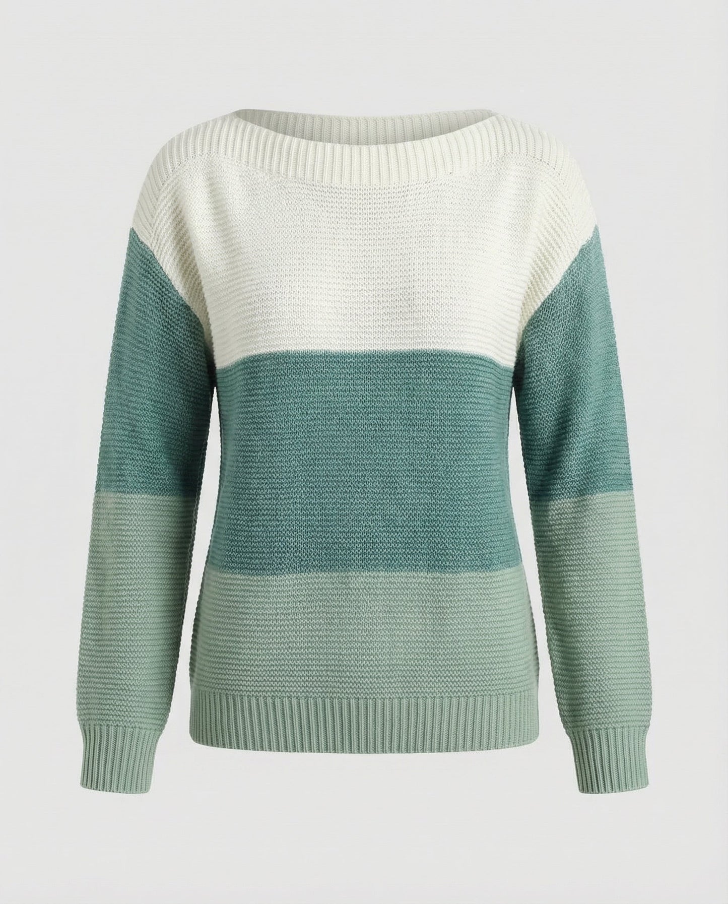 Damen Pullover Patchwork Dreifarbiger