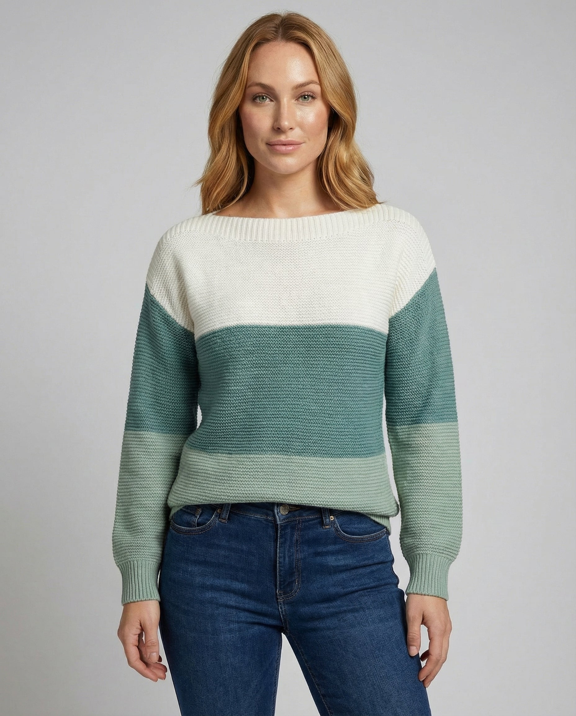Damen Pullover Patchwork Dreifarbiger - Norvielle