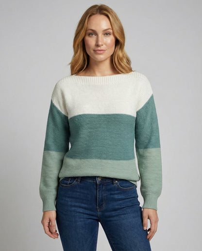 Damen Pullover Patchwork Dreifarbiger - Norvielle