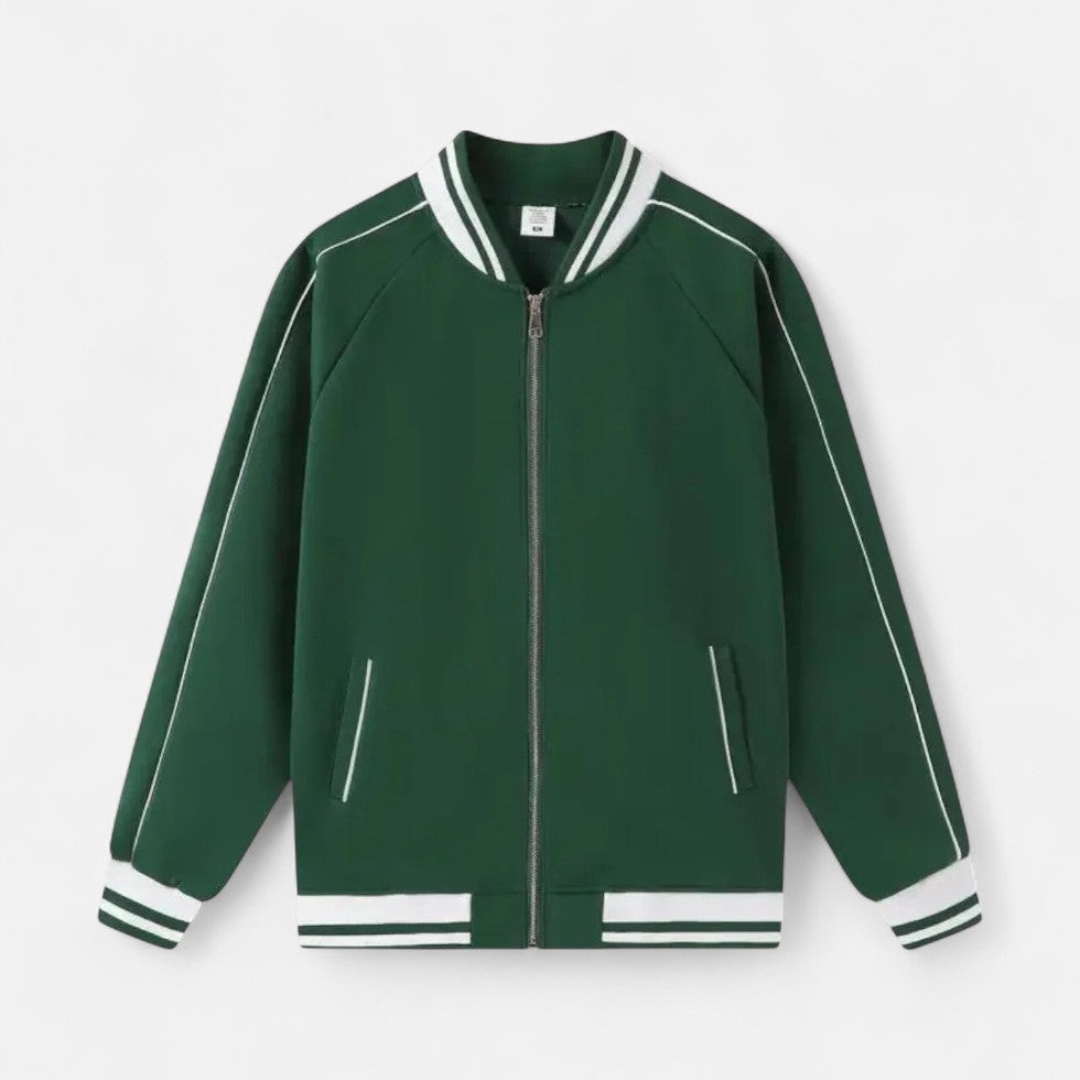 Männer Leichte Baseballjacke Reißverschluss Varsity Style - Norvielle