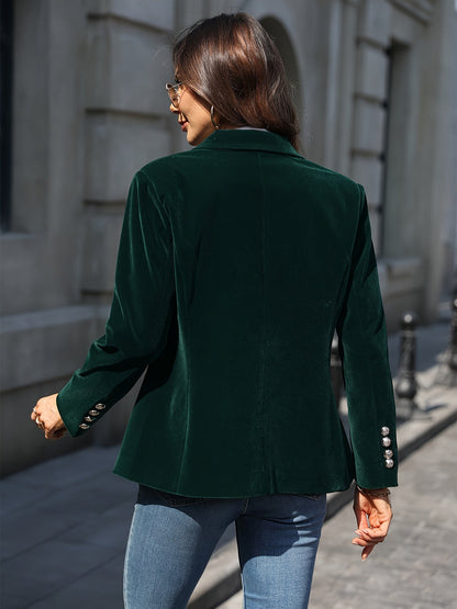 Damen Samt Blazer Maßgeschneidert Goldene Knöpfe - Norvielle